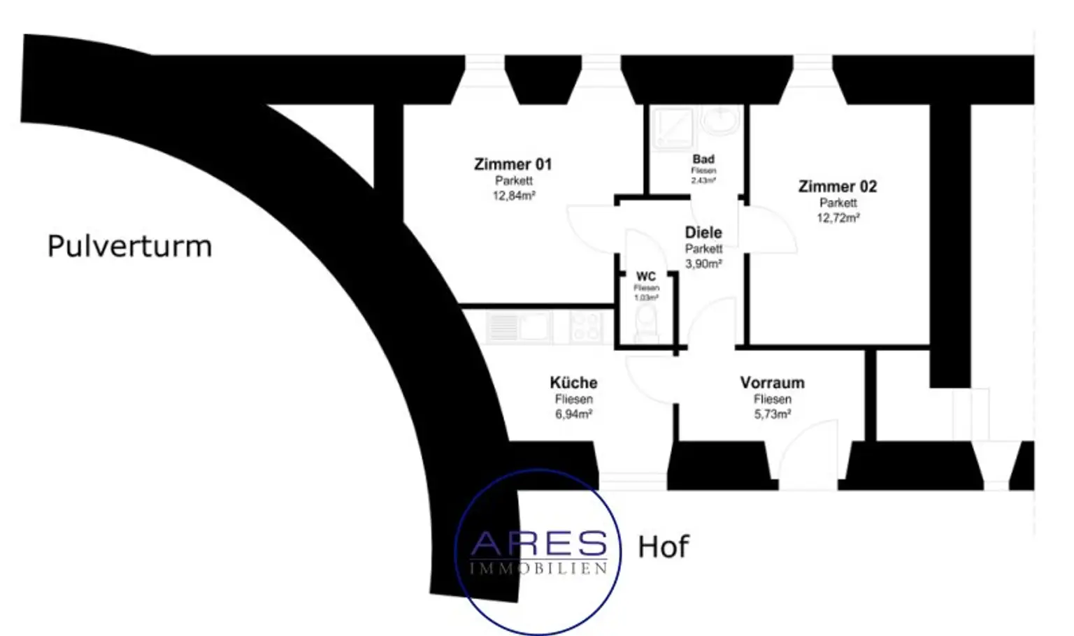 Ruhige Wohnung im Zentrum von Krems - 2erWG geeignet