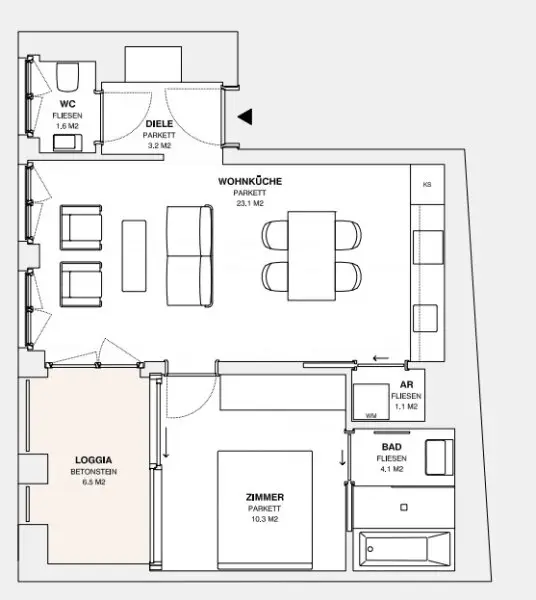 ++MOLLARD 50++ hochwertige 2-Zimmer-Wohnung mitten im Herzen der Stadt