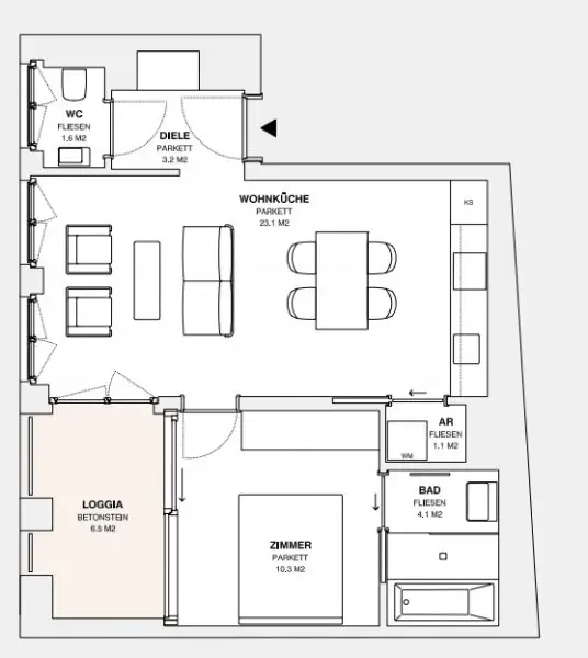 ++MOLLARD 50++ hochwertige 2-Zimmer-Wohnung mitten im Herzen der Stadt