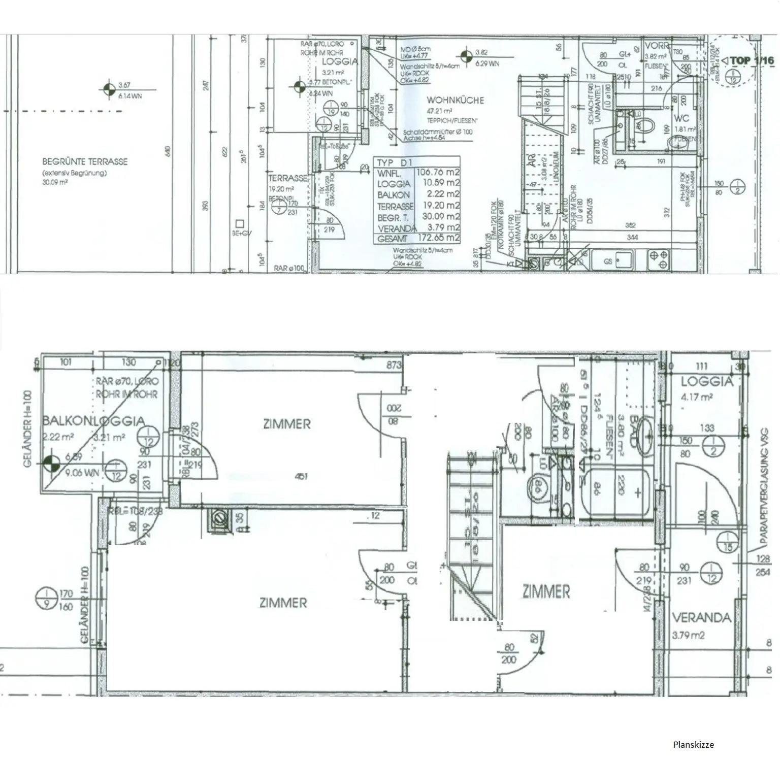Geförderte Maisonettewohnung -
4 Zimmer mit Garten, Balkon und Loggia
