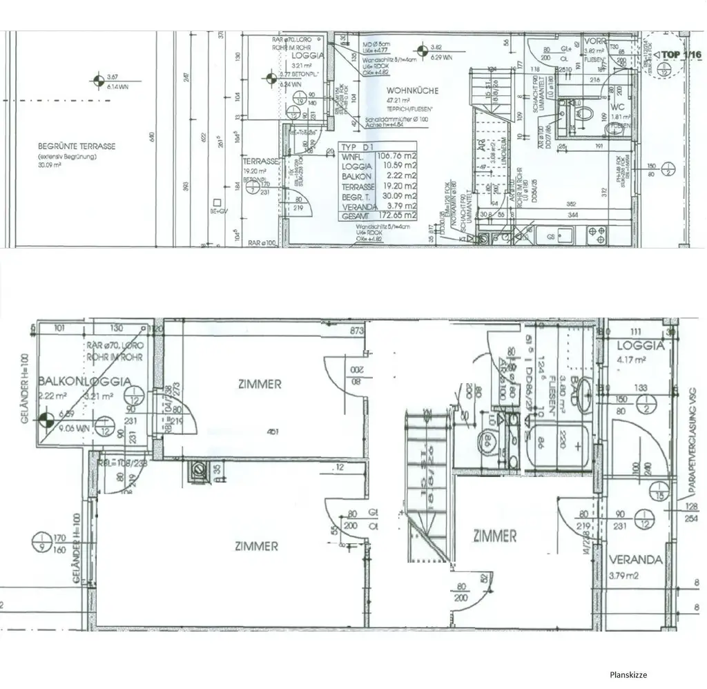 Geförderte Maisonettewohnung -
4 Zimmer mit Garten, Balkon und Loggia