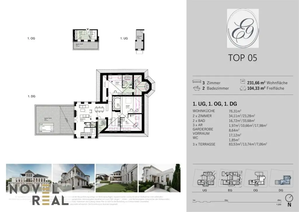 "Penthouse" – Luxus, Weitblick und absolute Privatsphäre! Villa "Elida 9"- Residieren in Donau-Nobellage mit Weitblick!
