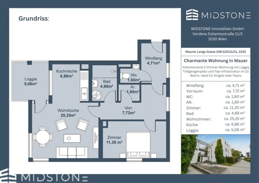 Neuwertige Wohnung in Mauer -  mit Loggia, Wellnessbad und Garagenplatz in Grühruhelage