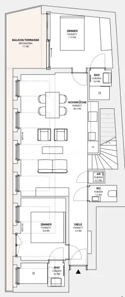 ++MOLLARD 50++ fantastische 3-Zimmer-Wohnung mitten im Herzen der Stadt (3/9)