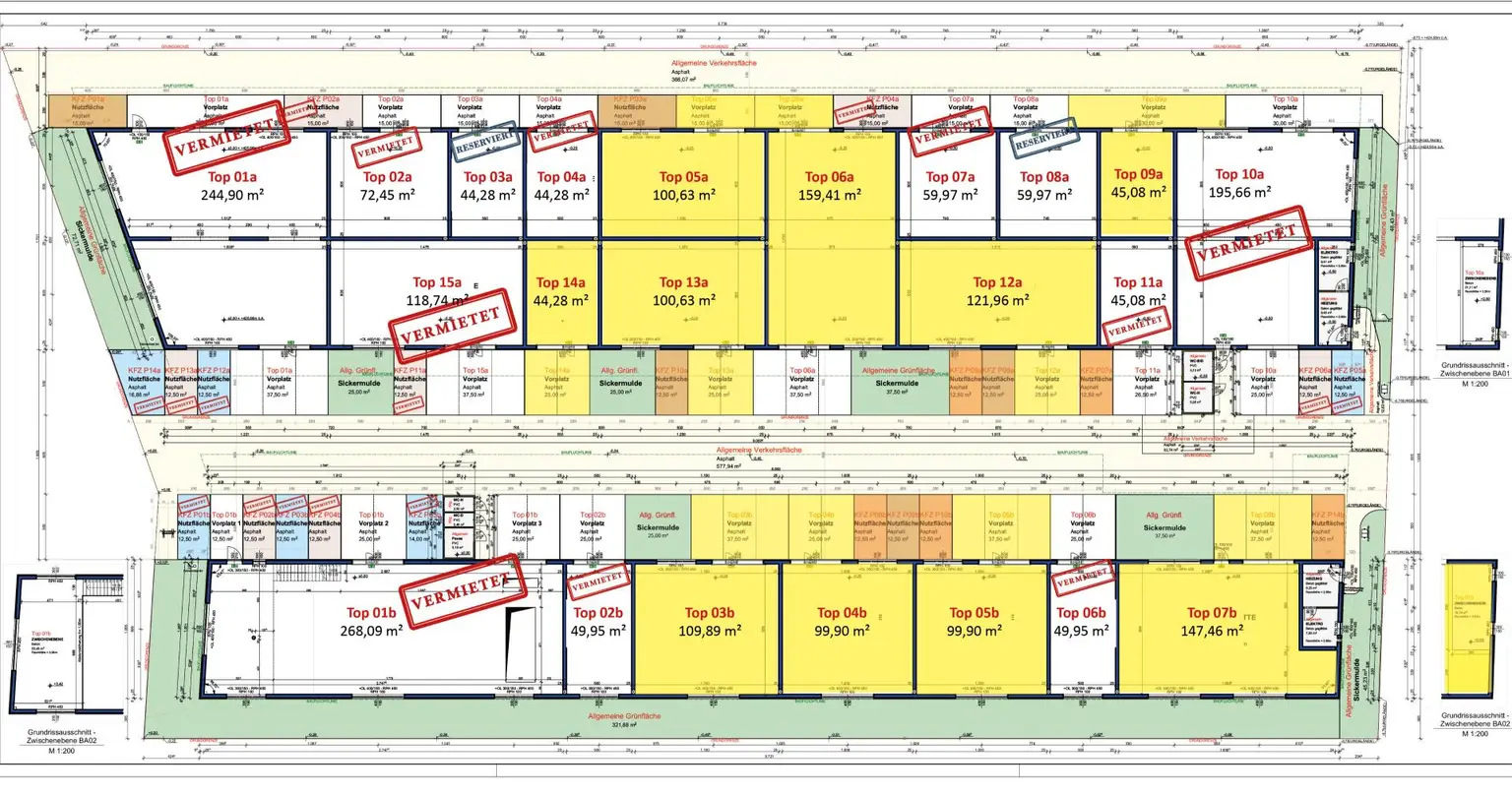 Betriebs-/ Produktions- oder Lagerhallen von 44 - 224 m² Fläche, 1A Standort ab Herbst 2025 im BUSINESS PARK REGAU (Top 13a)
