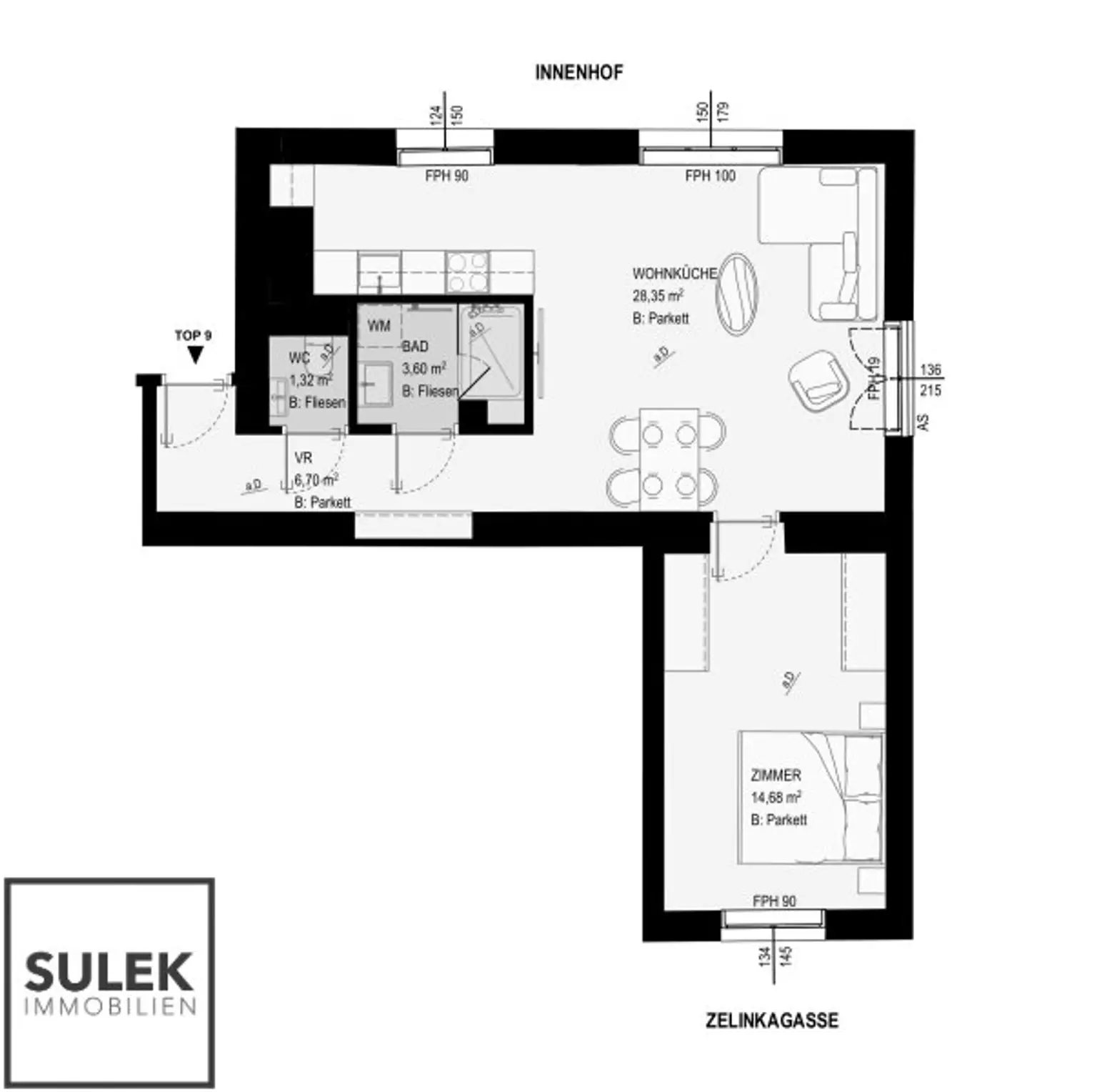 schöne 2 Zimmer Wohnung in bester Innenstadtlage - ab Oktober beziehbar! (Erstbezug nach Sanierung)