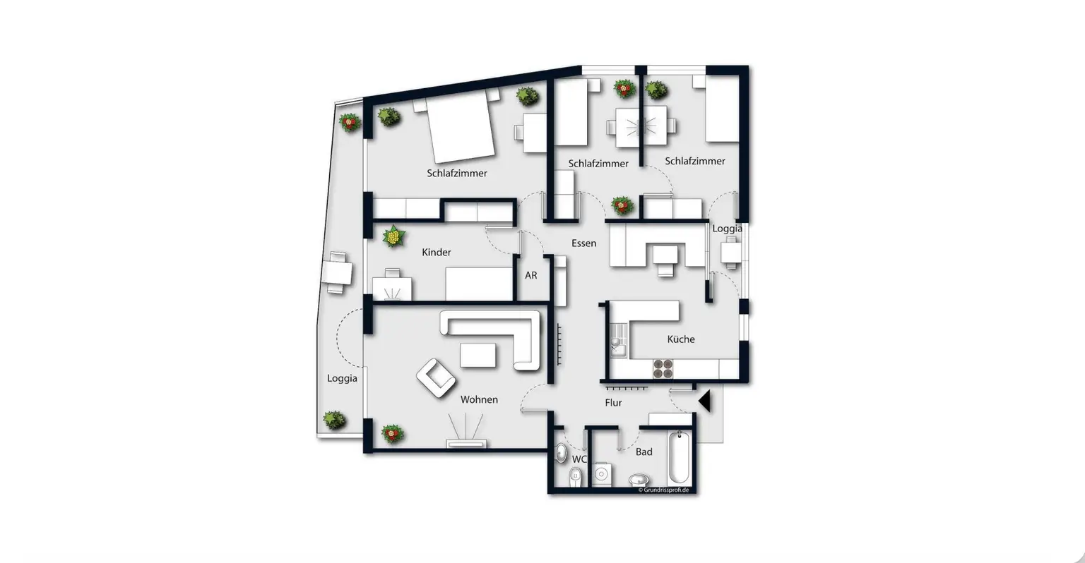 Grundriss möbliert