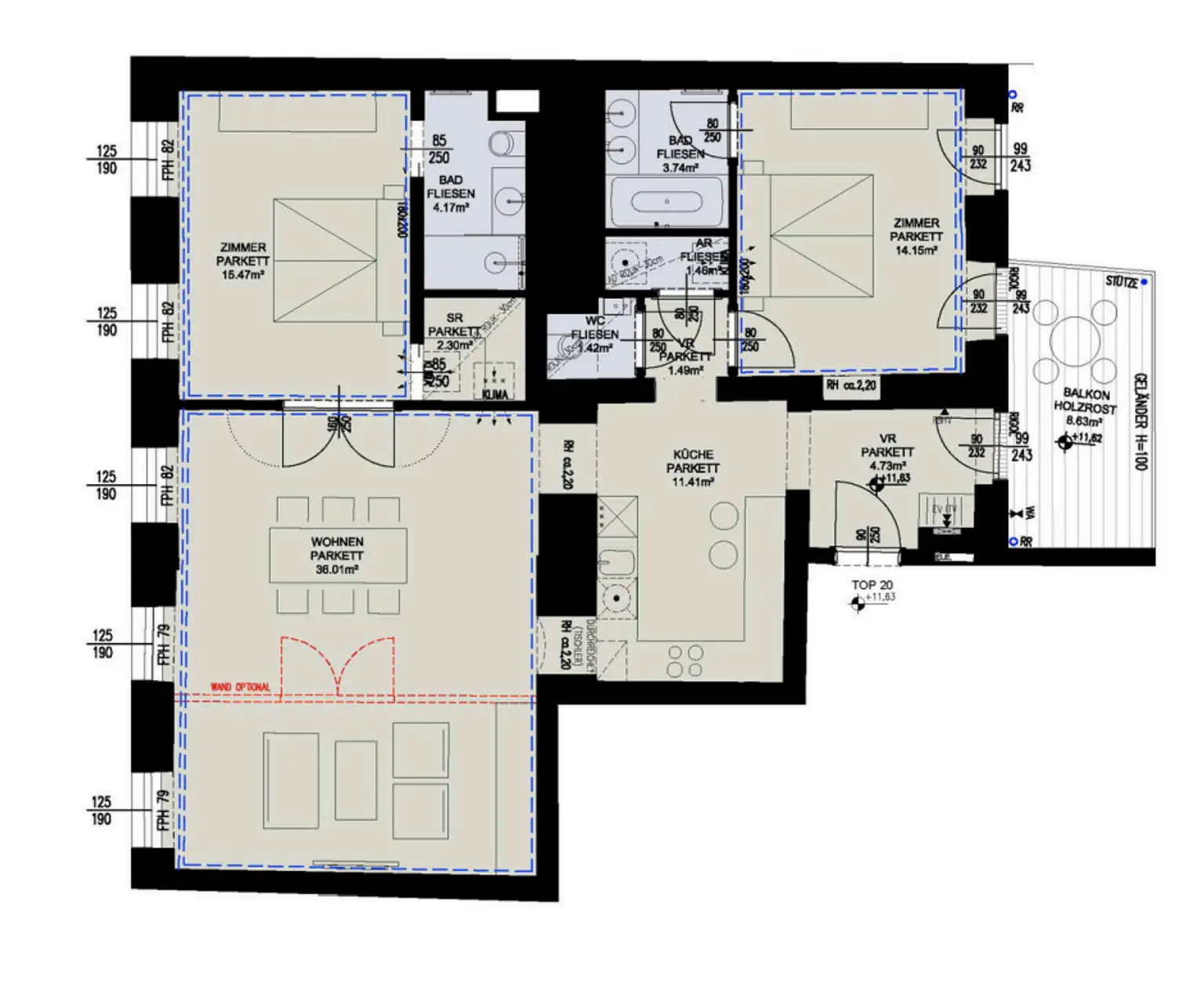Moderne 3-Zimmer-Wohnung im Erstbezug – sonnig & stilvoll 3 Stock