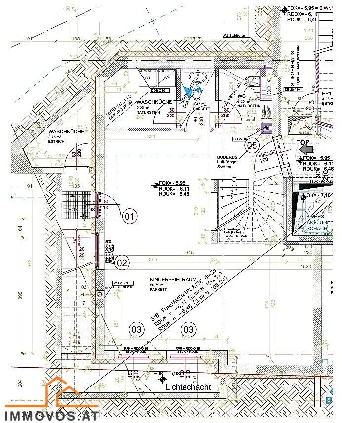 Planauszug der untersten Ebene mit dem Hobbybereich