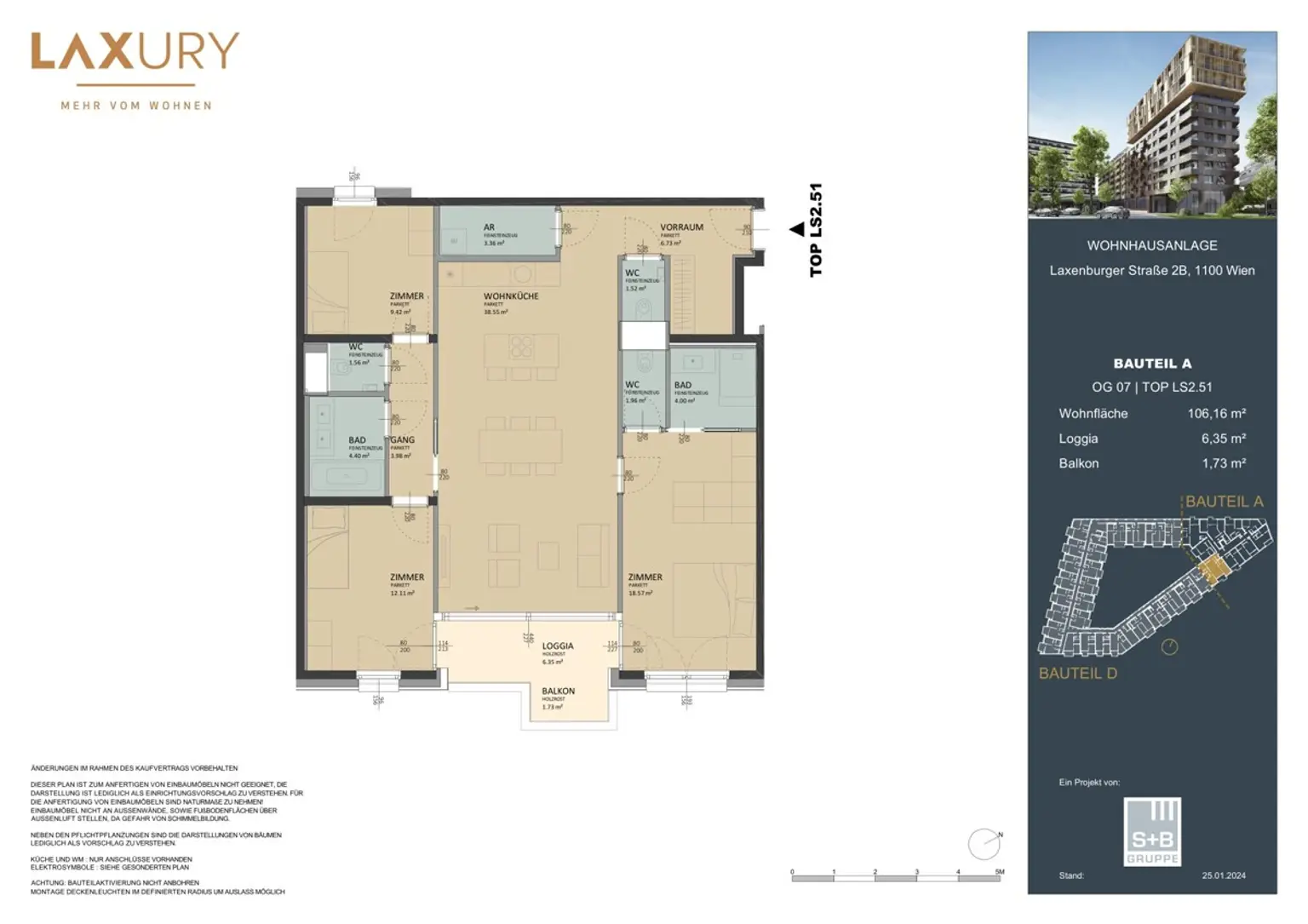 Big 4 room apartment in 7. Floor! Directly at the main train station: Commission-free + Completion in October