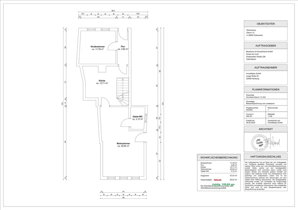 Grundriss EG + Wohnflächenberechnung-1