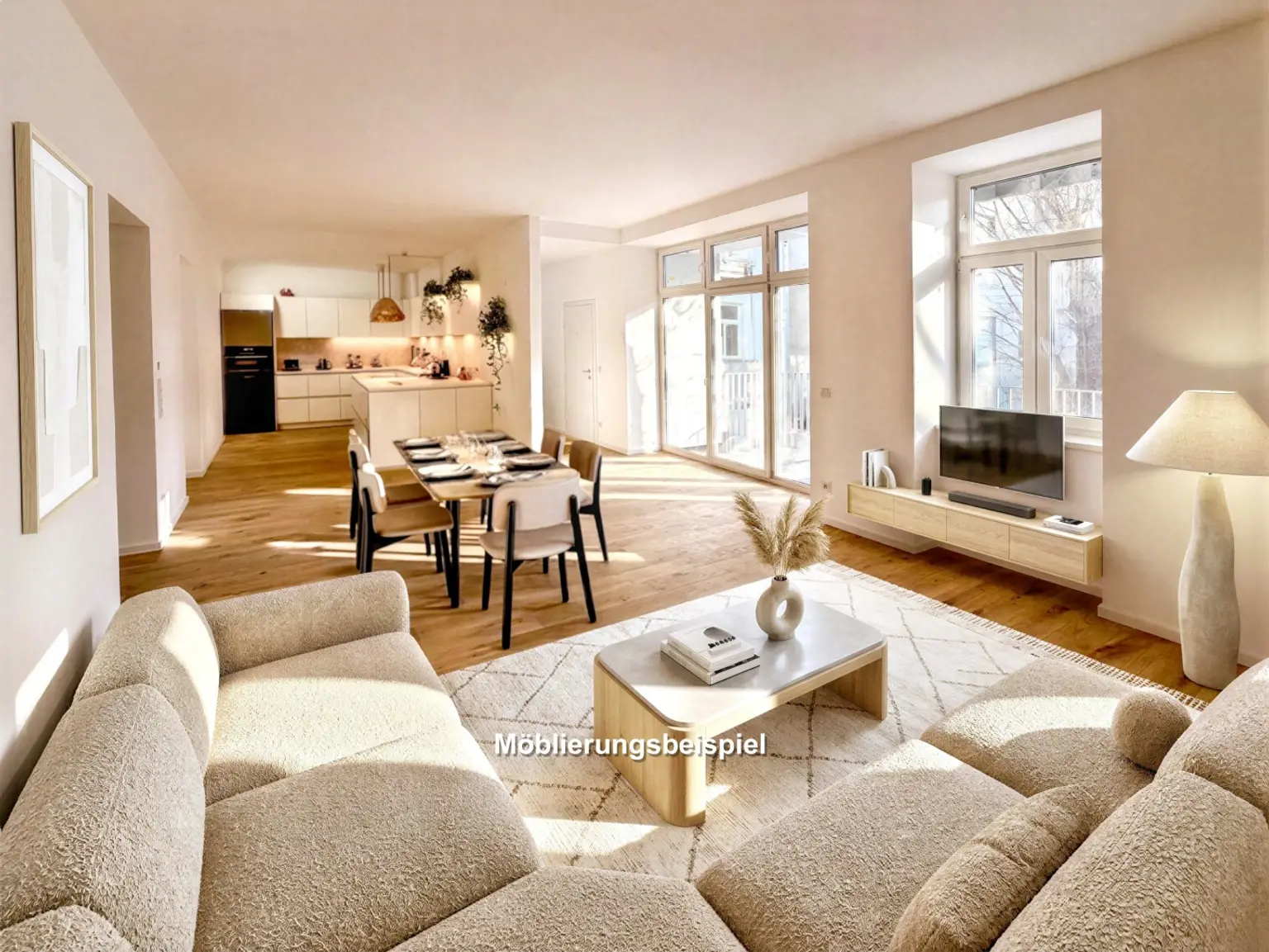 Wohnbereich + Küche1