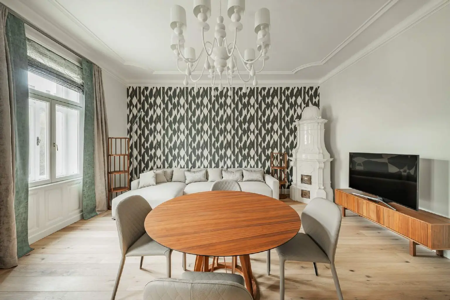 Vollmöblierte Luxus Altbauwohnung gegenüber Palais Liechtenstein