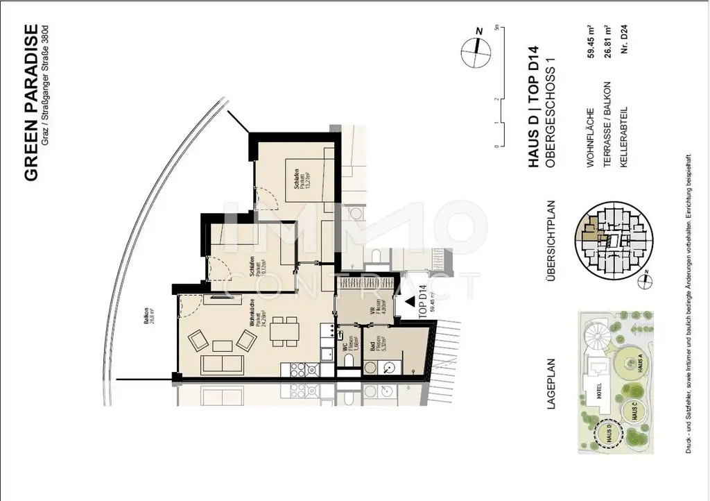 STRASSGANGER Straße 380d : Geförderte 3 Zimmer- Wohnung mit großem Balkon - Straßganger Straße 380 d - Top 14d