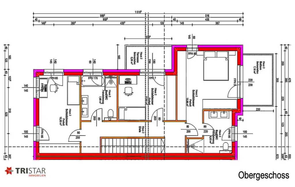 NEU ++ MASSIVES HAUS – LEICHTER KAUFPREIS ++ ca.152,50 m² WNFL / 5 ZIMMER ++ ZIEGELMASSIV / SCHLÜSSELFERTIG / ERSTBEZUG ++ GARTEN / TERRASSE / 2 BALKONE / TOP LAGE!