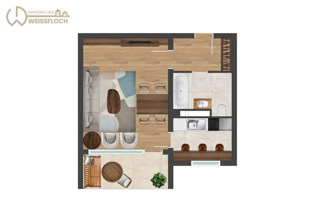 Apartment mit Loggia und Stellplatz in Taunusstein-Hahn provisionsfrei für den Käufer