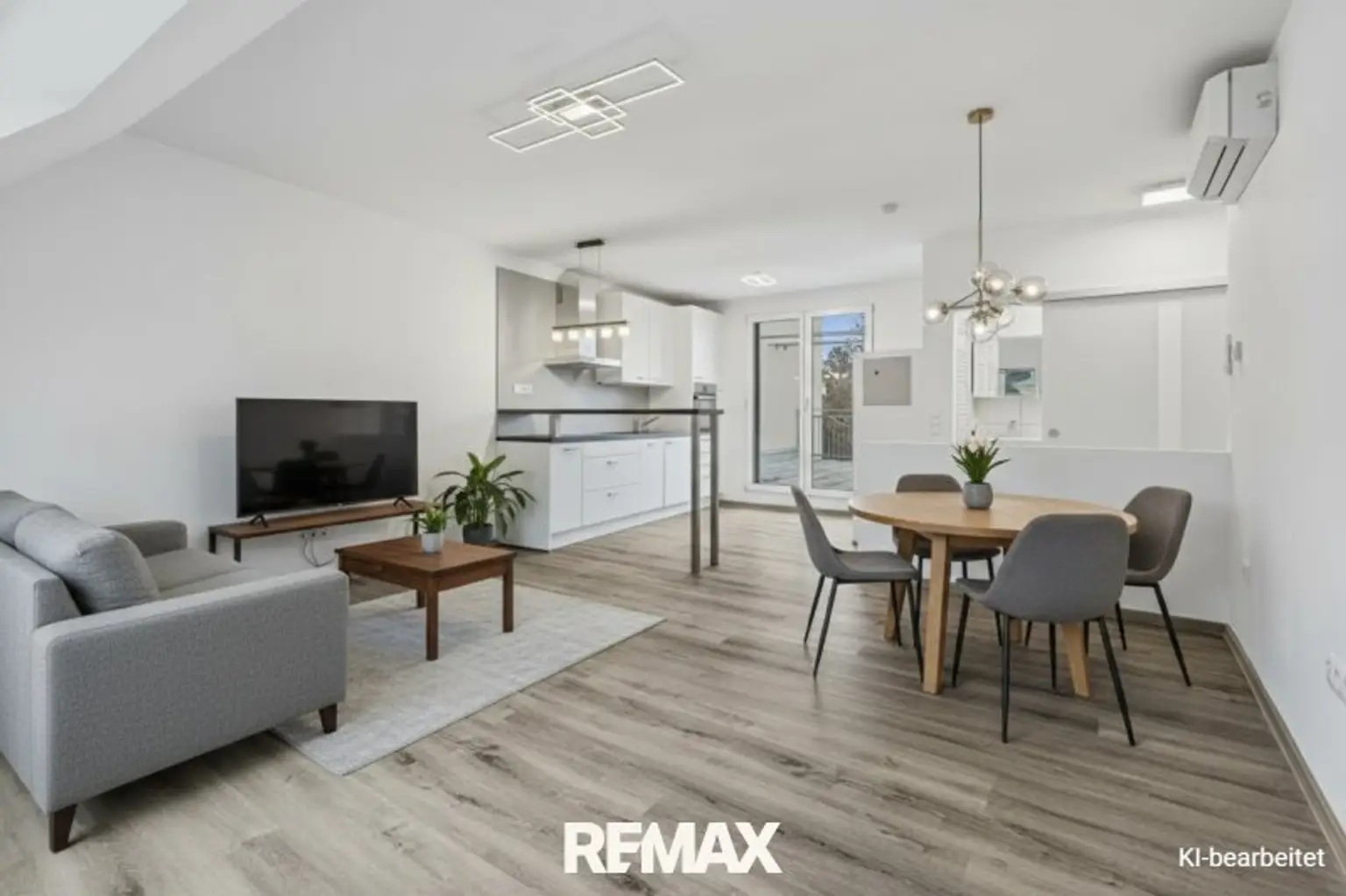 Wohnzimmer/Wohnküche KI bearbeitet