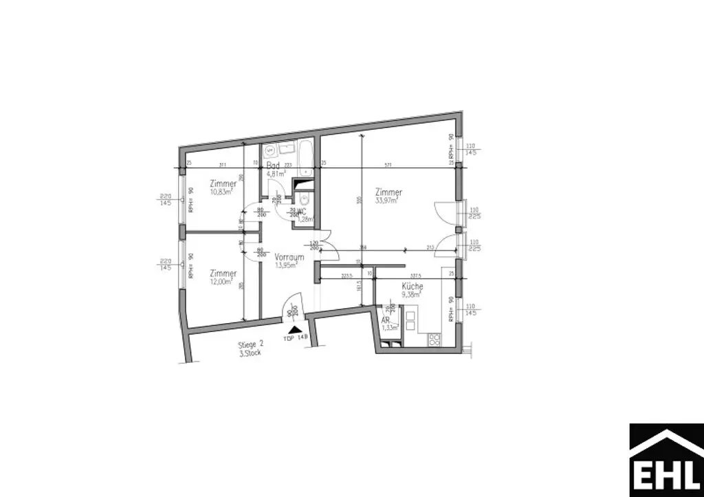 Stilvolles Wohnen in toller Lage – Helle 3-Zimmer-Wohnung mit ca. 88 m²