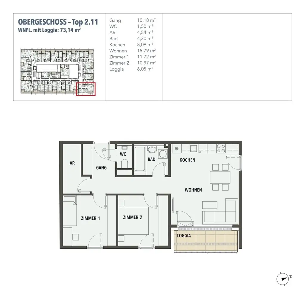 EDI N° 7 - Helle 3 - Zimmer - Wohnung zum wohlfühlen mit Loggia