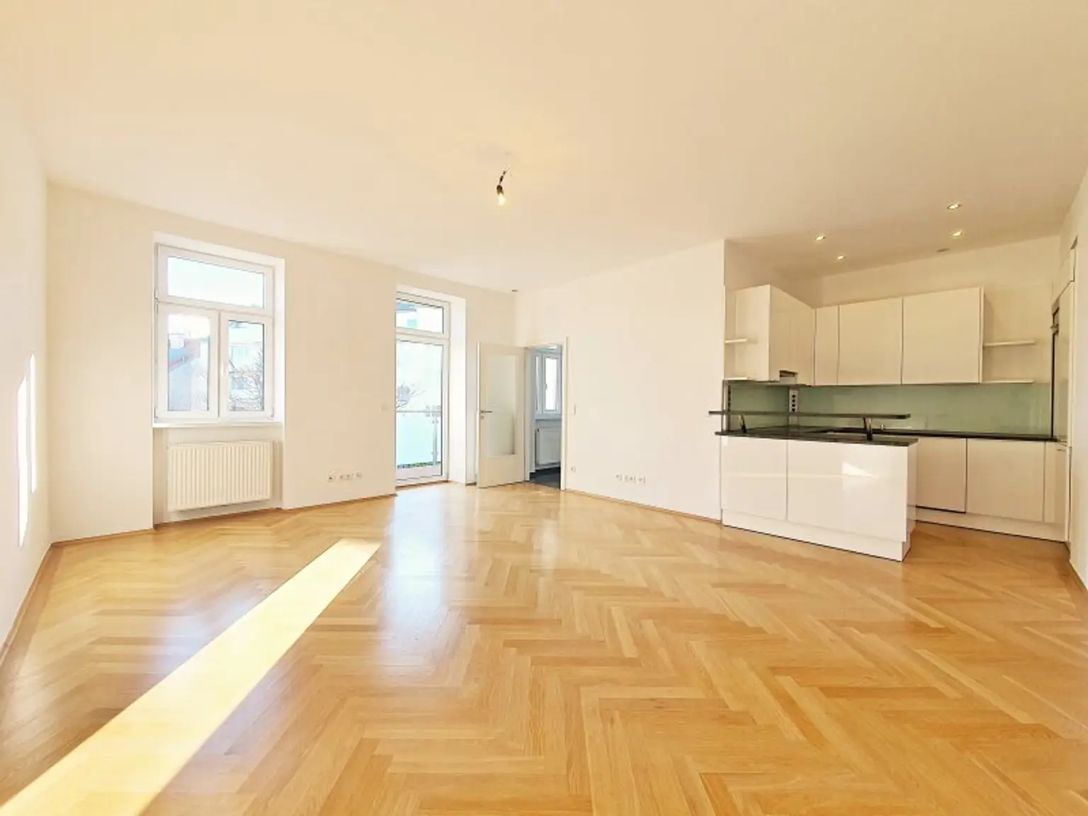 Wohnküche 33 m² mit Balkonausgang 10 m2