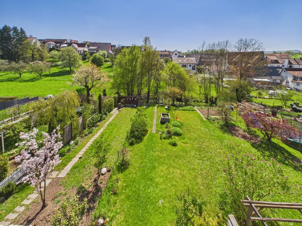 Aussicht vom Balkon ins Grüne