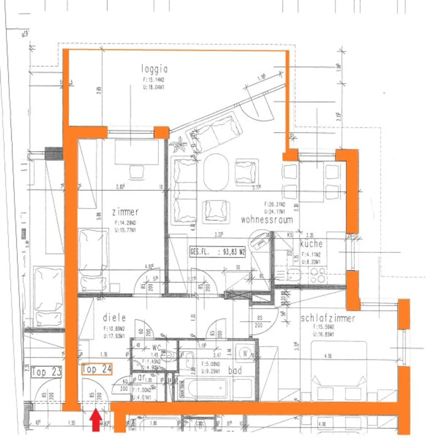 Schöne, sonnendurchflutete, ruhige und junge 94,00m² 3 Zi Wohnung in Viktring - Rekabachweg