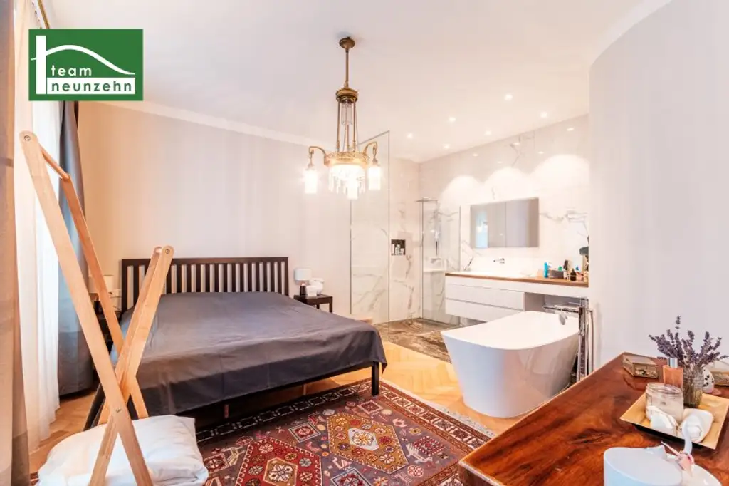 Stilvoll kernsanierte Altbauwohnung beim Servitenviertel mit Design-en-Suite-Badezimmer und Hof-Balkon-Option!