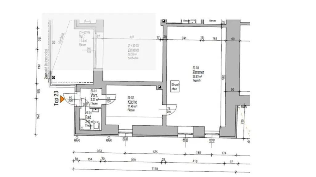Charmante 2-Zimmer-Wohnung mit Gartenmitbenutzung in St. Pölten