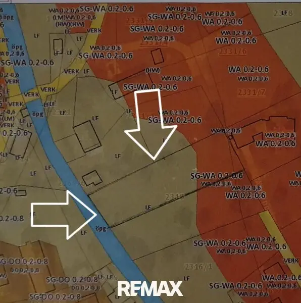 Grundstück markiert