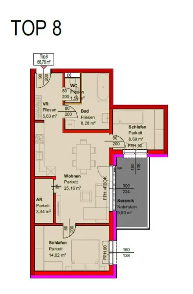 PROVISIONSFREI: Moderne 2-Zimmer-Wohnung mit Terrasse und Stadtblick in Ansfelden/Nettingsdorf