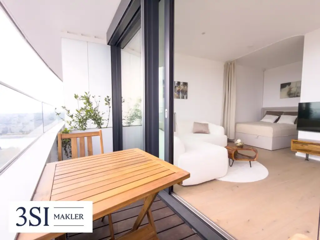 Möbliert, Pool, Sauna, Fitness in den DANUBEFLATS wohnen mit Luxusausstattung und phantastischem Ausblick