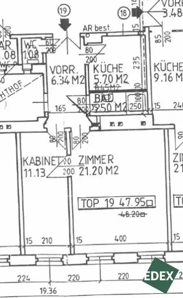 Altbauwohnung zum Sanieren – 48 m² mit Balkon im 3. Liftstock