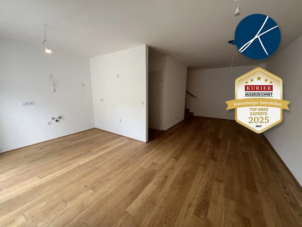Gut vermietbar für Anleger nähe U6 Erlaaer Straße: Kleines Reihenhaus als Erstbezug mit Garten und Gartenterrasse