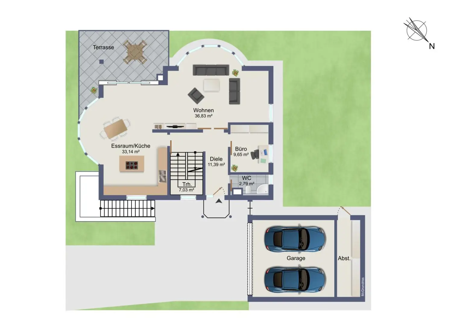 schematischer Grundriss - Erdgeschoß