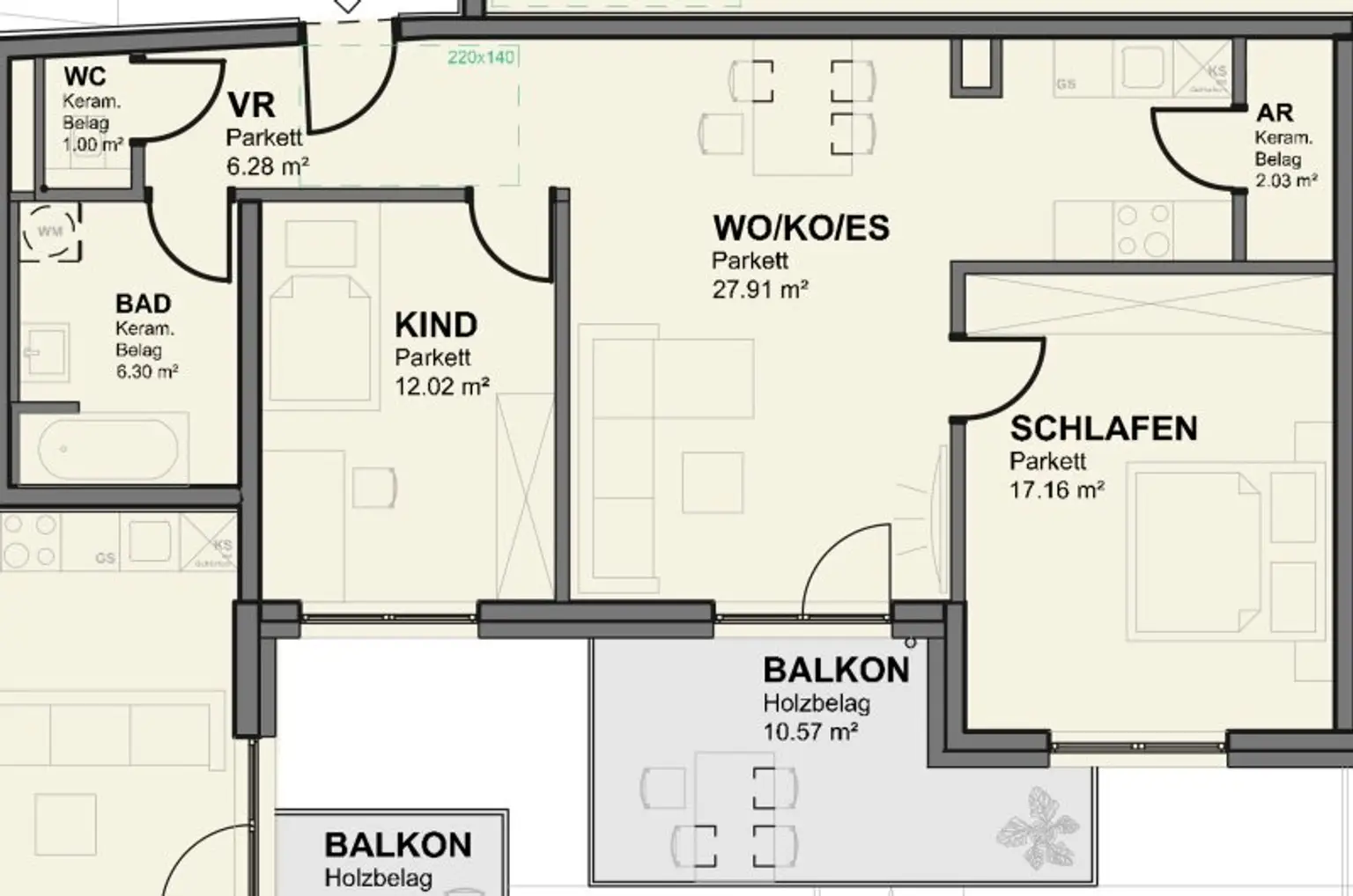 *WARMMIETE - Goldener Hirsch – Stilvolle 3-Zimmer-Wohnung mit Balkon in der Ziedlergasse, 23. Bezirk*