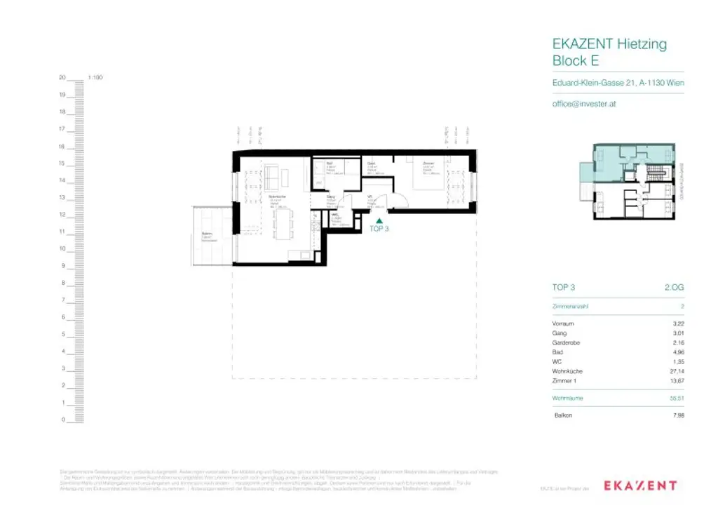 Einzigartige Lage in Alt-Hietzing – Hochwertige 2-Zimmerwohnung mit Balkon zum Erstbezug