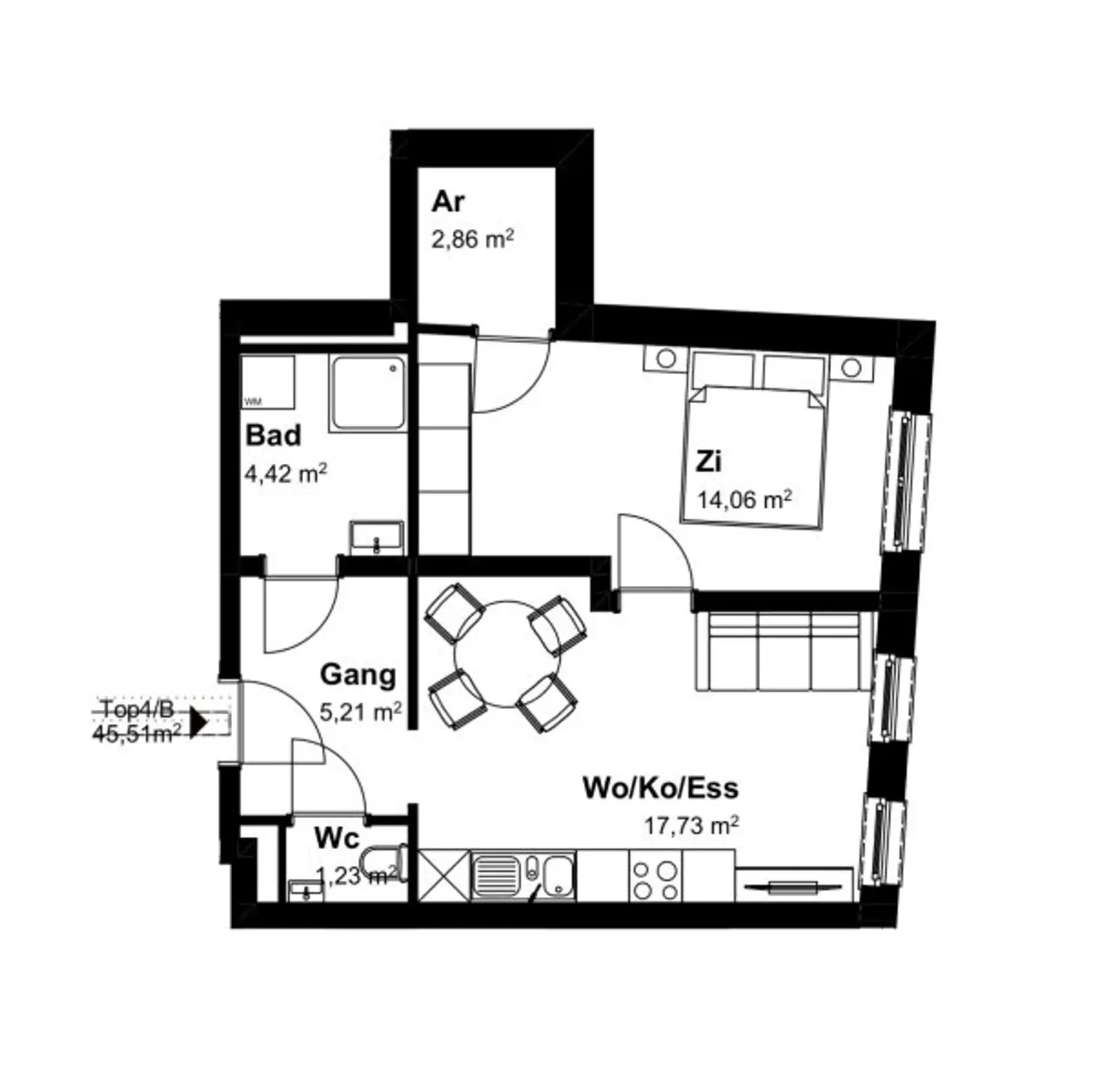 Wohnungsplan top 4/2