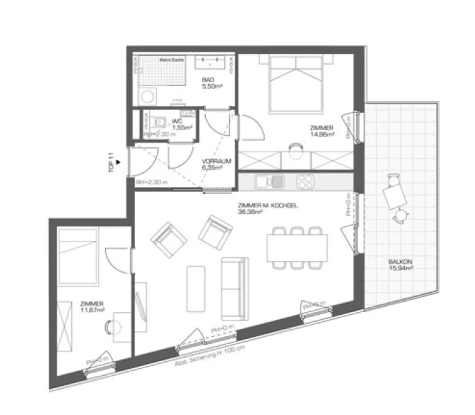 Moderne 3-Zimmer-Wohnung mit Balkon – durchdachter Grundriss & hochwertige Ausstattung