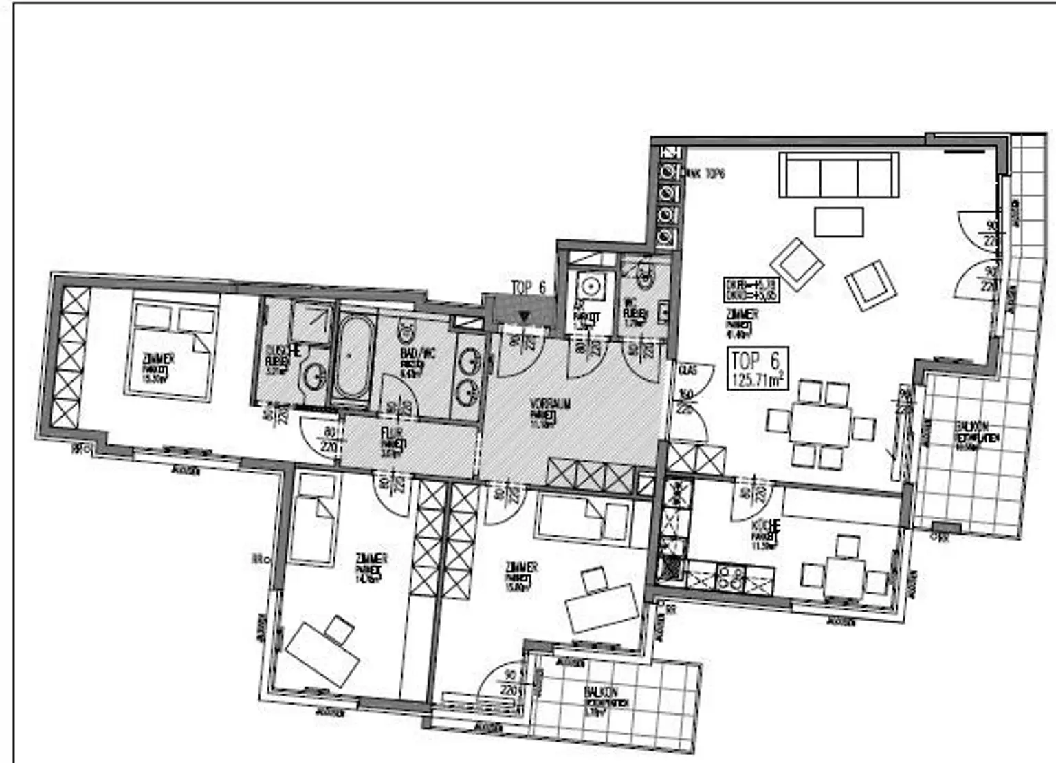 Top moderne, klimatisierte 4 Zimmer Neubauwohnung mit 2 Bädern und 16m² Balkonfläche!!!