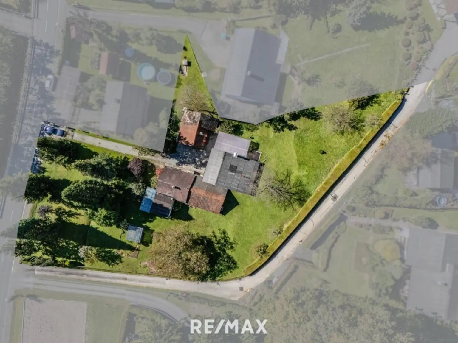 Luftaufnahme Grundstück freigeschnitten