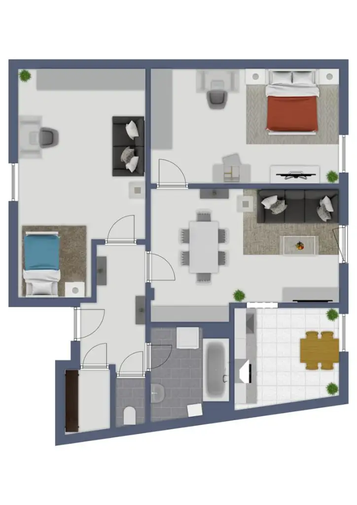 Schlichte Erdgeschosswohnung im Stadtzentrum