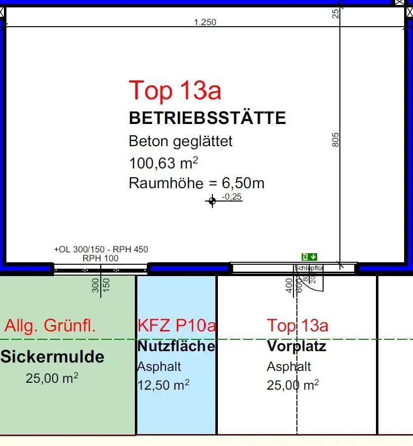 Betriebs-/ Produktions- oder Lagerhallen von 44 - 224 m² Fläche, 1A Standort ab Herbst 2025 im BUSINESS PARK REGAU (Top 13a)