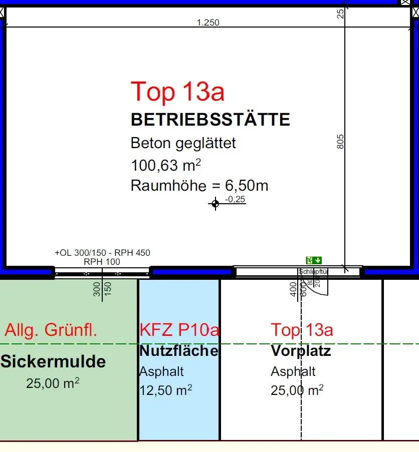 Betriebs-/ Produktions- oder Lagerhallen von 44 - 224 m² Fläche, 1A Standort ab Herbst 2025 im BUSINESS PARK REGAU (Top 13a)