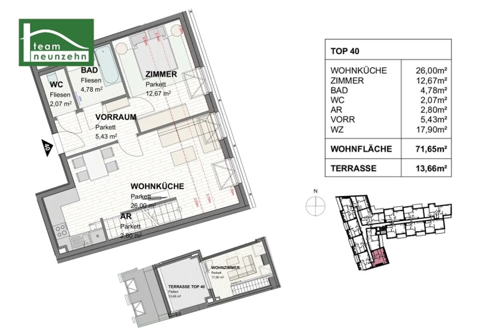 3-Zimmer-Wohnung über den Dächern St. Pöltens - nahe Rathausplatz - Neubauwohntraum Karmeliterhof