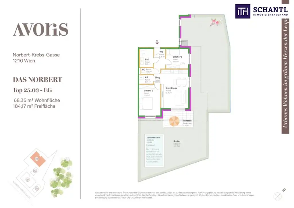 Garten trifft Grundriss Genie - Ihr Neubau zum Verlieben! Early Bird nutzen! Riesiger Garten + 3 Zimmer + Hochwertige Ausstattung + Ideale Infrastruktur + Garage + Ein neues Lebebsgefühl!