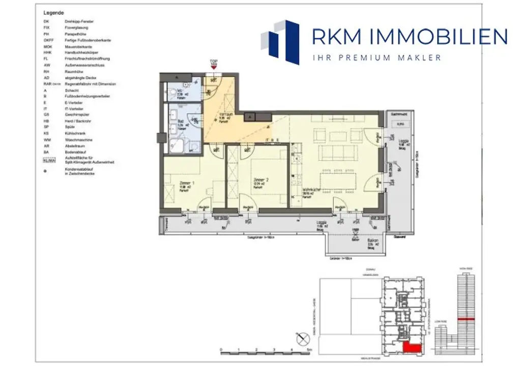Exklusive und moderne 3-Zimmer-Wohnung mit Balkon in 1020 Wien – Einzigartige Aussicht, Marina Tower, VIP - Location
