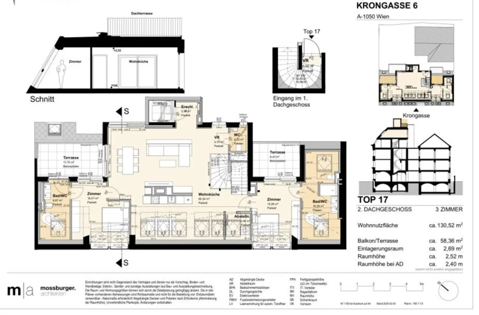 Krongasse! Erstbezug Penthouse mit 3 Terrassen und privatem Liftzugang auf frisch saniertem Altbau! Top17