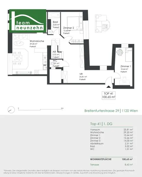 Panoramablick-Wohnung mit Dachterrasse nahe U6 Meidling zwischen Schönbrunn und Wienerberg - Frisch renoviert!
