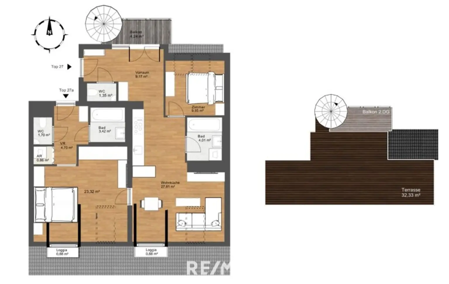 Wohnungsplan & Plan Dachterrasse