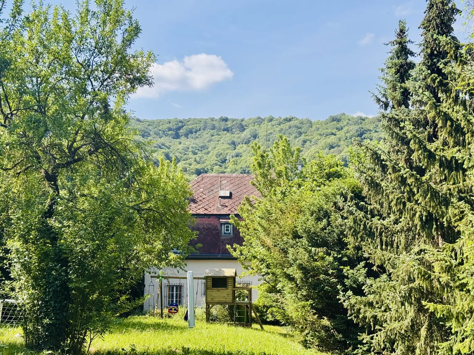 Rückseite Villa mit Garten